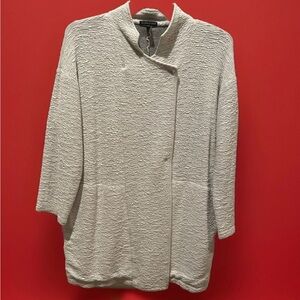 Eileen Fisher Cardigan Textured Pearl Gray Size Large
